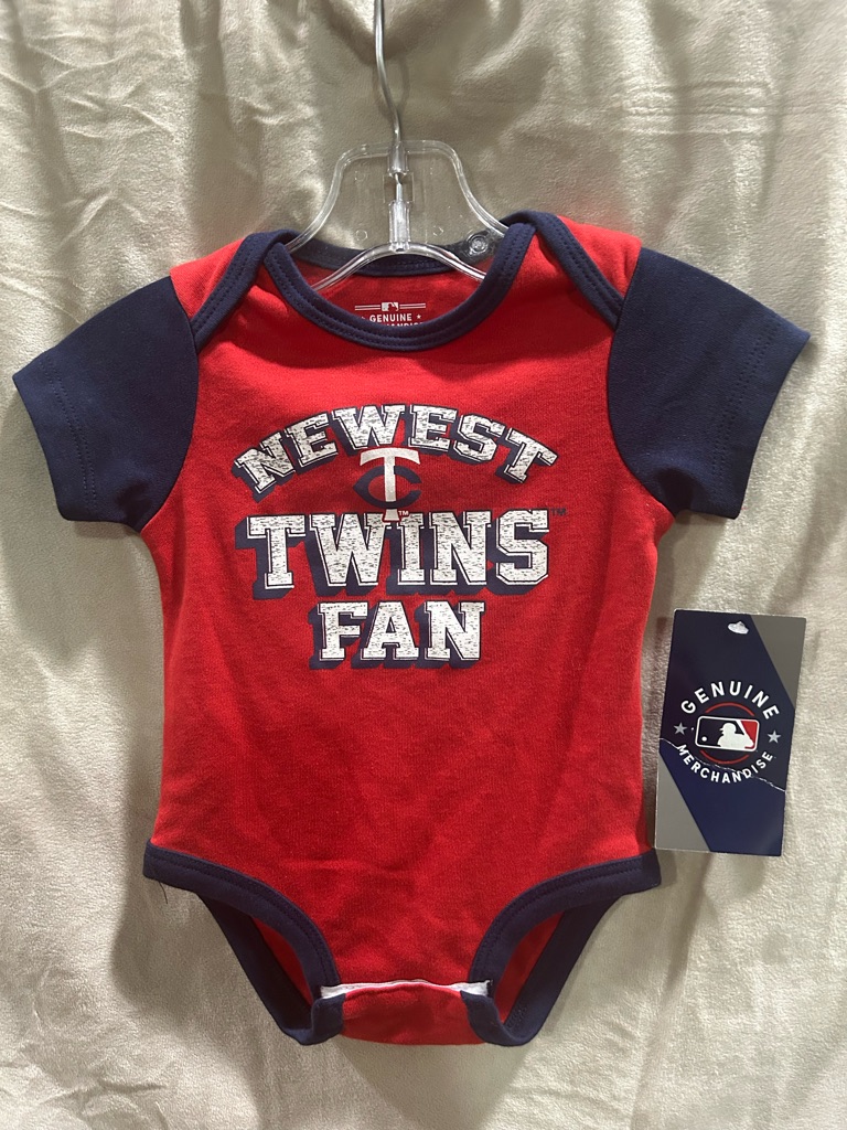 Genuine Merchandise Red  Navy Newest Twins Fan Baby OnePiece